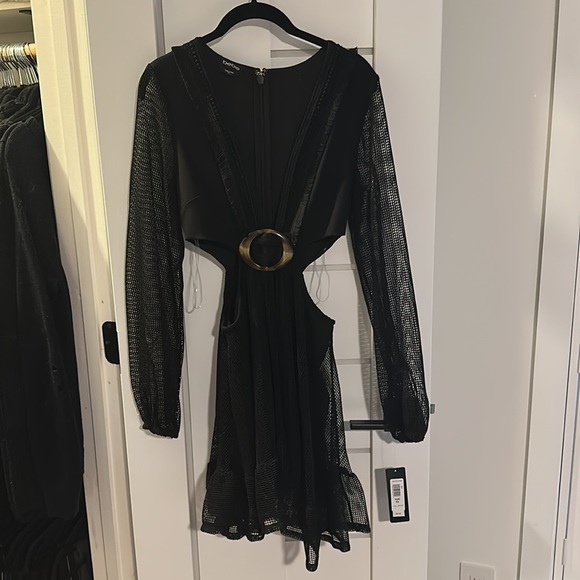 Bebe cutout mesh mini dress with ring XS - Picture 2 of 3
